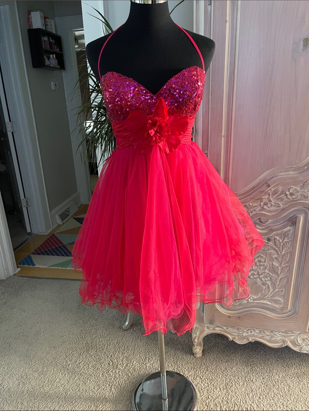 Vintage Sherri Hill Mini Tulle/ Sequined Dress